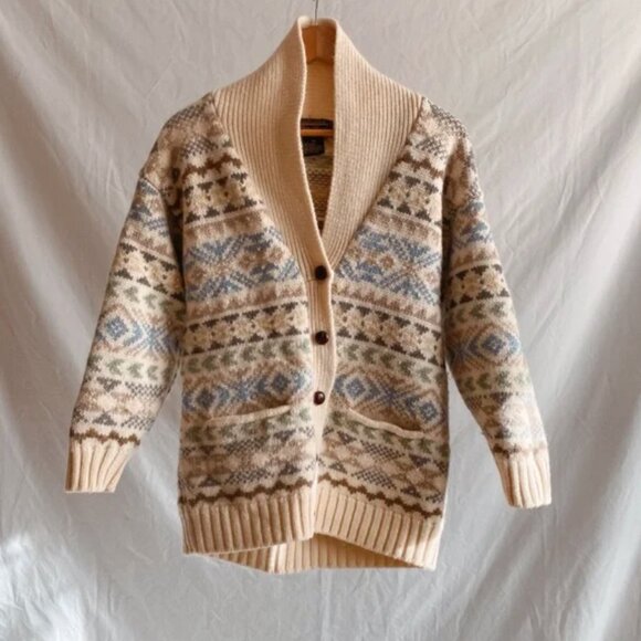eddie bauer | neutral grandpa sweater | small - Picture 1 of 7